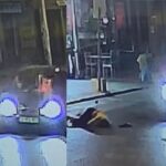 Anne ve kızına otomobilin çarptığı kaza kamerada